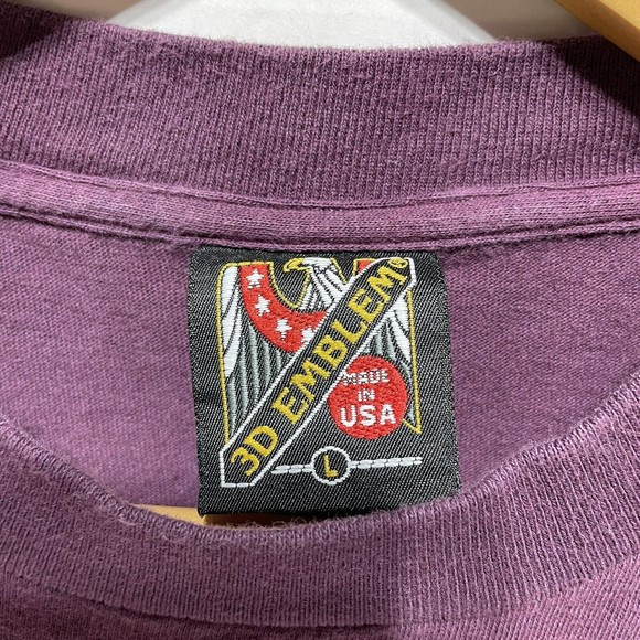 Vintage 3D Emblem Graphic T-Shirt, Large, Maroon, Oak Grove Truck Stop MO - Picture 4 of 11